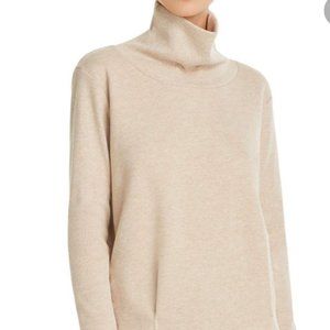 Alo Yoga Clarity Rib-trimmed Jersey Turtleneck Sweatshirt Oatmeal Size Small
